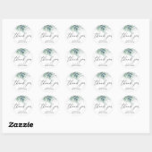 Succulents Silver Greenery Bedankt Ronde Sticker (Vel)