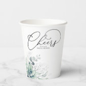 Succulents Silver Greenery laat de elegante modern Papieren Bekers (Achterkant)