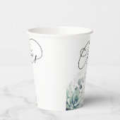 Succulents Silver Greenery laat de elegante modern Papieren Bekers (Links)