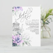 Succulents Silver Greenery Vrijgezellenfeest Tea P Kaart (Staand voorkant)