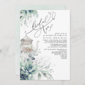 Succulents Silver Greenery Vrijgezellenfeest Tea P Kaart (Voorkant / Achterkant)