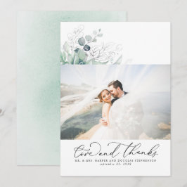 Succulents Silver Greenery Wedding Bedankt