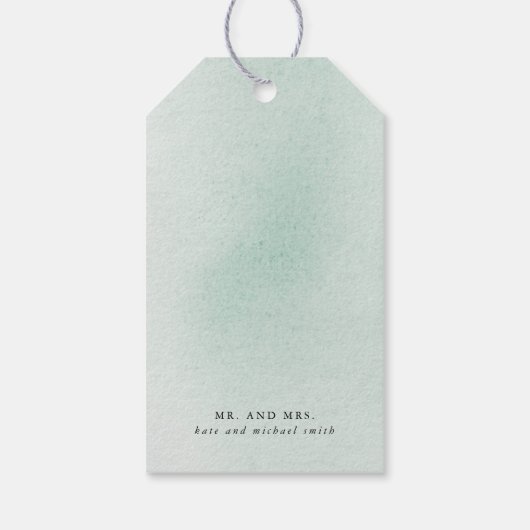 Succulents Silver Greenery Wedding Bedankt Cadeaulabel (Achterkant)