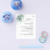 Succulents Silver Greenery Wedding Menu (Enkel)
