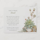 Succulents Trouwinformatie Kaart Vintage (Voorkant)