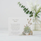 Succulents Trouwinformatie Kaart Vintage (Staand voorkant)