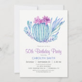 Succulents Verjaardagsfeestje Uitnodiging (Voorkant)