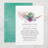 Succulents Virtual Wedding Reduced Guest List Aankondiging (Voorkant / Achterkant)