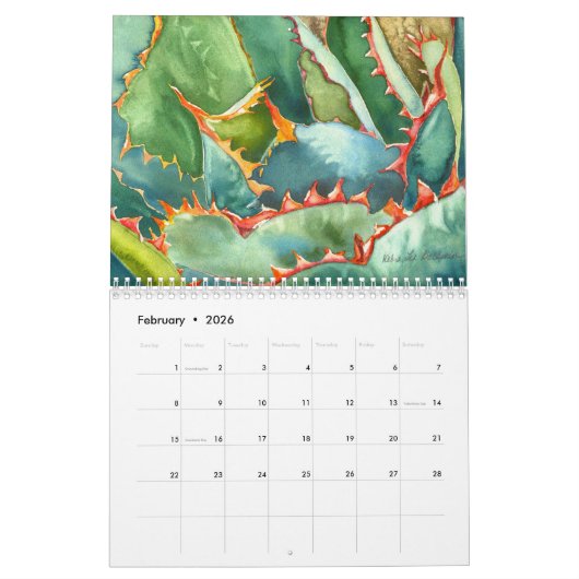 Succulents Waterverf kalender 2012 (Feb 2026)