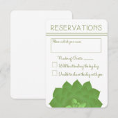 Succulents Wedding Reply Card RSVP Kaartje (Voorkant / Achterkant)