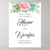 Succulents Wedding Welcome Sign Poster (Voorkant)