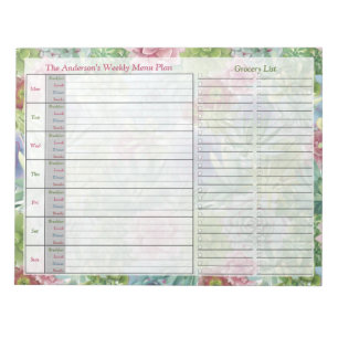 Succulents Weekly Personalized Notitieblok Menu Pl