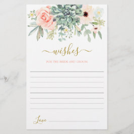 Succulents wenst de Bridekaart