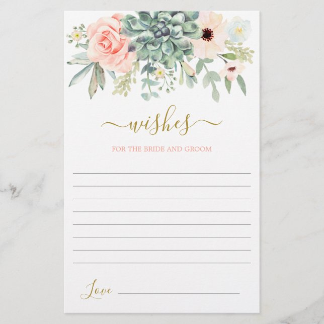Succulents wenst de Bridekaart (Voorkant)