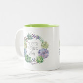 Succulents Wreath Moeder van de Bride ID517 Tweekleurige Koffiemok (Voorkant links)