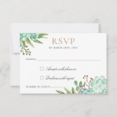 Succulosine Geometrisch Lijst RSVP Reageren Kaart (Voorkant)
