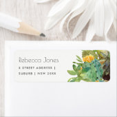 SUCCULT CACTUS FLORAL GARDEN WATERVERF ADRES ETIKET (Insitu)