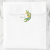 SUCCULT CACTUS FLORAL GARDEN WATERVERF MONOGRAM RONDE STICKER (Tas)