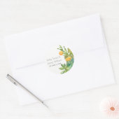 SUCCULT CACTUS FLORAL GARDEN WATERVERF MONOGRAM RONDE STICKER (Envelop)