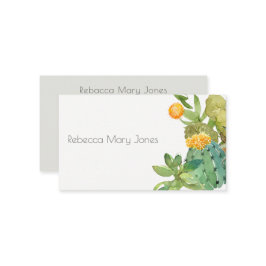 SUCCULT CACTUS FLORAL GARDEN WATERVERF VISITEKAARTJE