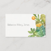 SUCCULT CACTUS FLORAL GARDEN WATERVERF VISITEKAARTJE (Voorkant)