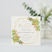 SUCCULT CACTUS FLORAL WATERVERF BABY SHOWER KAART (Staand voorkant)