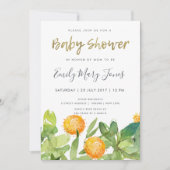 SUCCULT CACTUS FLORAL WATERVERF BABY SHOWER KAART (Voorkant)
