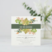 SUCCULT CACTUS FLORAL WATERVERF BABY SHOWER KAART (Staand voorkant)