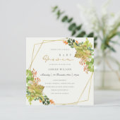 SUCCULT CACTUS FLORAL WATERVERF BABY SHOWER KAART (Staand voorkant)