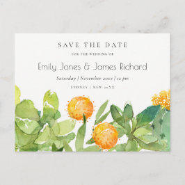 SUCCULT CACTUS FLORAL WATERVERF BEWAREN DE DATUM AANKONDIGINGSKAART