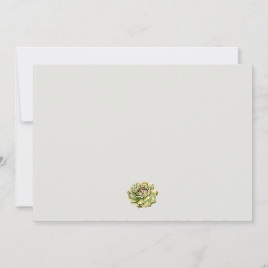 SUCCULT CACTUS FLORAL WATERVERF BEWAREN DE DATUM SAVE THE DATE (Achterkant)