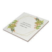 SUCCULT CACTUS FLORAL WATERVERF BEWAREN DE DATUM TEGELTJE (Zijkant)