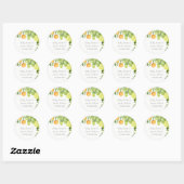 SUCCULT CACTUS FLORAL WATERVERF ENVELOPE SEAL RONDE STICKER (Vel)