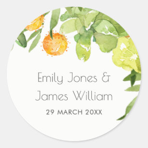 SUCCULT CACTUS FLORAL WATERVERF ENVELOPE SEAL RONDE STICKER