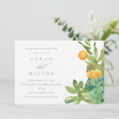 SUCCULT CACTUS FLORAL WATERVERF VERLOVING KAART (Staand voorkant)