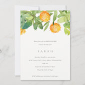 SUCCULT CACTUS FLORAL WATERVERF VRIJGEZELLENFEEST KAART (Voorkant)