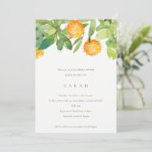 SUCCULT CACTUS FLORAL WATERVERF VRIJGEZELLENFEEST KAART (Staand voorkant)