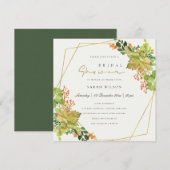 SUCCULT CACTUS FLORAL WATERVERF VRIJGEZELLENFEEST KAART (Voorkant / Achterkant)