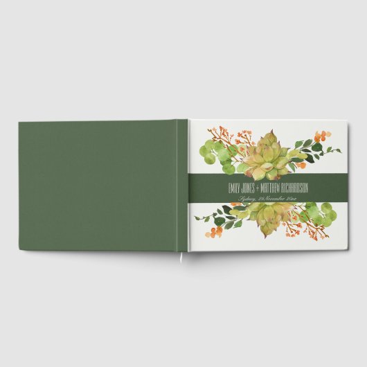 SUCCULT CACTUS ORANJE FLORAL GARDEN WATERVERF GASTENBOEK (Volledig)