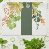 SUCCULT CACTUS ORANJE FLORAL WATERVERF GARDEN THEEDOEK (Gevouwen)