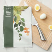 SUCCULT CACTUS ORANJE FLORAL WATERVERF GARDEN THEEDOEK (Quarter Fold)