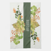 SUCCULT CACTUS ORANJE FLORAL WATERVERF GARDEN THEEDOEK (Verticaal)