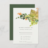 SUCCULT CACTUS ORANJE FLORALE WATERVERF RSVP (Voorkant / Achterkant)