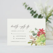 SUCCULT CACTUS ORANJE FLORALE WATERVERF RSVP (Staand voorkant)