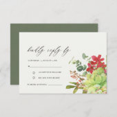 SUCCULT CACTUS ORANJE FLORALE WATERVERF RSVP (Voorkant / Achterkant)