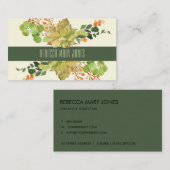 SUCCULT CACTUS ORANJE FLORALE WATERVERF VISITEKAARTJE (Voorkant / Achterkant)