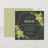 SUCCULT KRAFT FLORAL WATERVERF VRIJGEZELLENFEEST KAART (Voorkant / Achterkant)