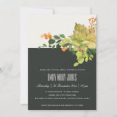 SUCCULT KRAFT FLORAL WATERVERF VRIJGEZELLENFEEST KAART (Voorkant)