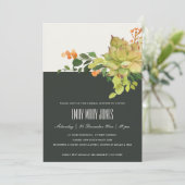 SUCCULT KRAFT FLORAL WATERVERF VRIJGEZELLENFEEST KAART (Staand voorkant)