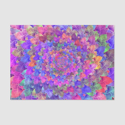 Succulte Abstracte Kunst Paarse Floral Colorful Tissuepapier (Voorkant)